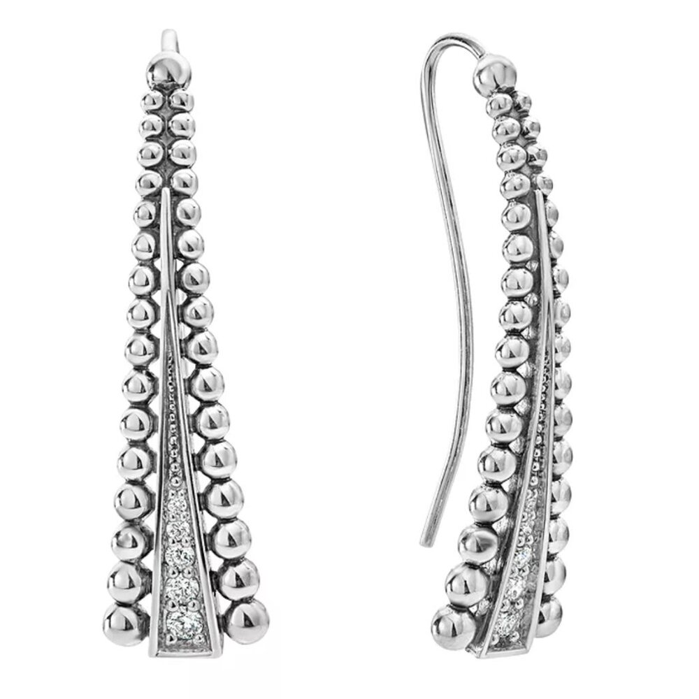 Lagos Caviar Spark Diamond Drop Earrings